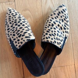 Jenni Kayne cheetah pony hair Mules